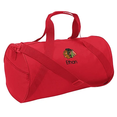 Youth Red Chicago Blackhawks Personalized Duffle Bag