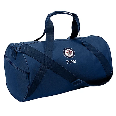 Youth Navy Winnipeg Jets Personalized Duffle Bag