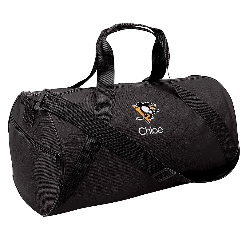 Youth Black Pittsburgh Penguins Personalized Duffle Bag