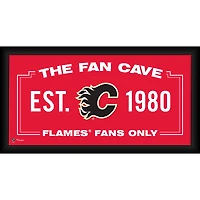 Calgary Flames Framed 10" x 20" Fan Cave Collage