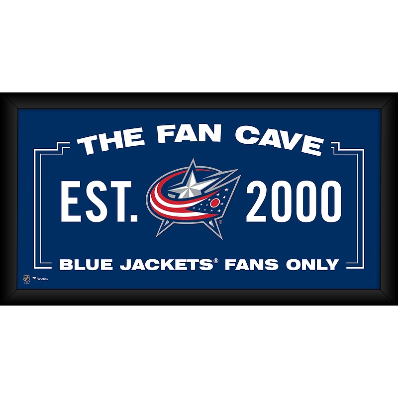 Columbus Blue Jackets Framed 10" x 20" Fan Cave Collage