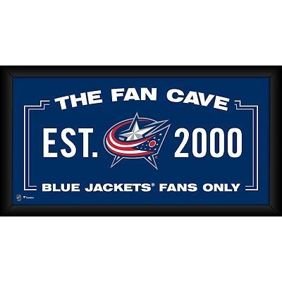 Columbus Blue Jackets Framed 10" x 20" Fan Cave Collage