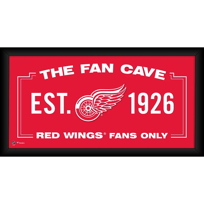 Detroit Red Wings Framed 10" x 20" Fan Cave Collage