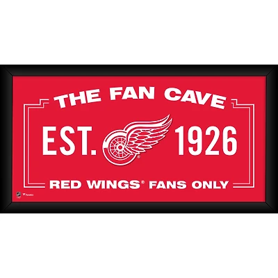 Detroit Red Wings Framed 10" x 20" Fan Cave Collage