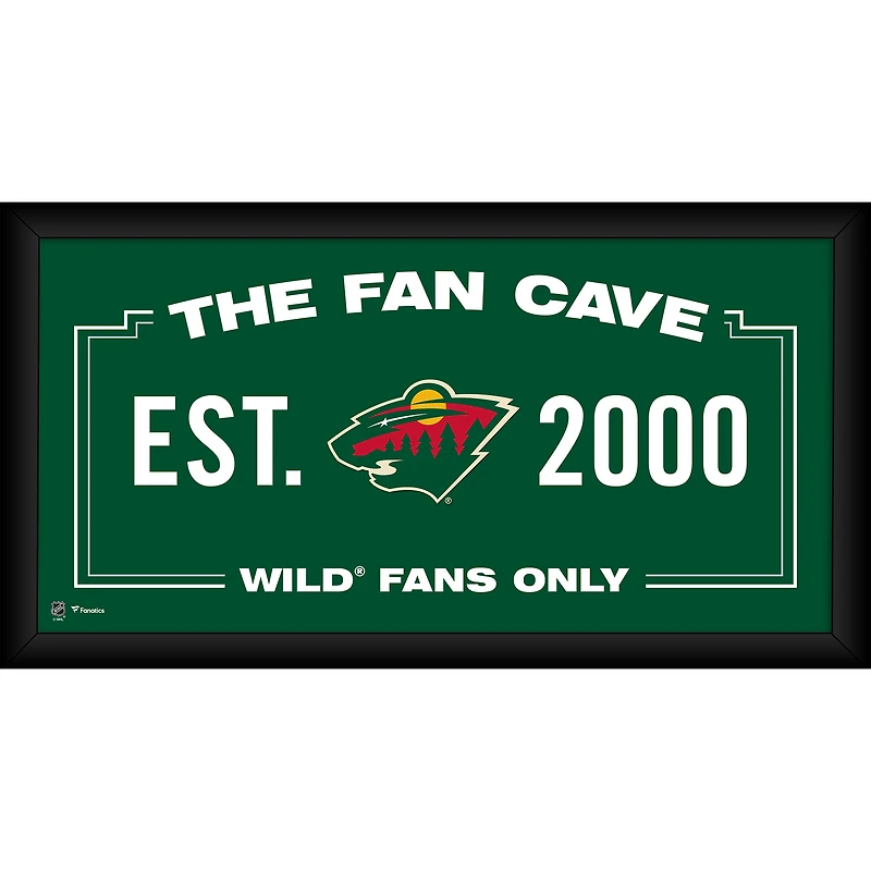 Minnesota Wild Framed 10" x 20" Fan Cave Collage