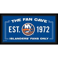 New York Islanders Framed 10" x 20" Fan Cave Collage