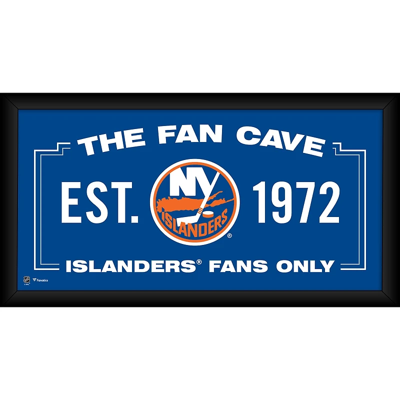 New York Islanders Framed 10" x 20" Fan Cave Collage