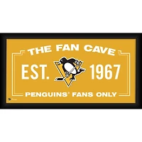 Pittsburgh Penguins Framed 10" x 20" Fan Cave Collage