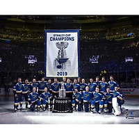 St. Louis Blues Unsigned Banner Night Photograph
