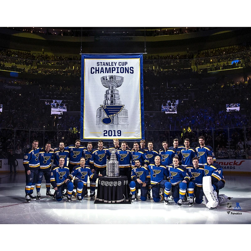 St. Louis Blues Unsigned Banner Night Photograph