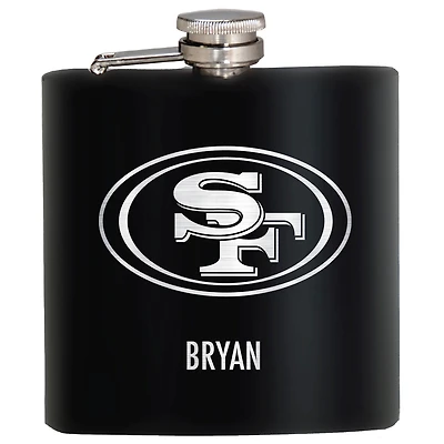 Black San Francisco 49ers 6oz. Personalized Stealth Hip Flask