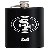 Black San Francisco 49ers 6oz. Personalized Stealth Hip Flask
