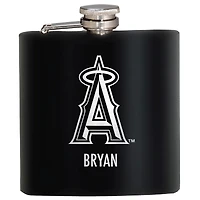 Black Los Angeles Angels 6oz. Personalized Stealth Hip Flask