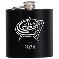 Black Columbus Blue Jackets 6oz. Personalized Stealth Hip Flask