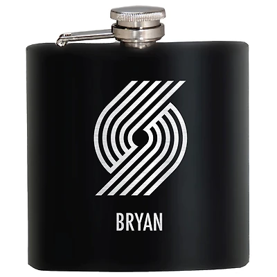 Black Portland Trail Blazers 6oz. Personalized Stealth Hip Flask