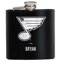 Black St. Louis Blues 6oz. Personalized Stealth Hip Flask