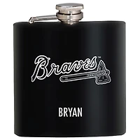 Black Atlanta Braves 6oz. Personalized Stealth Hip Flask