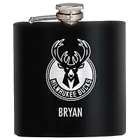 Black Milwaukee Bucks 6oz. Personalized Stealth Hip Flask