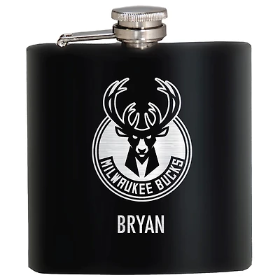 Black Milwaukee Bucks 6oz. Personalized Stealth Hip Flask