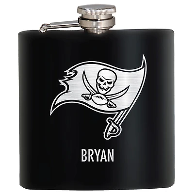 Black Tampa Bay Buccaneers 6oz. Personalized Stealth Hip Flask