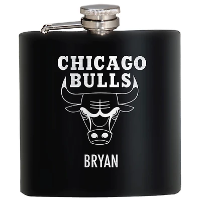 Black Chicago Bulls 6oz. Personalized Stealth Hip Flask