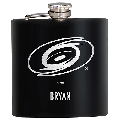 Black Carolina Hurricanes 6oz. Personalized Stealth Hip Flask