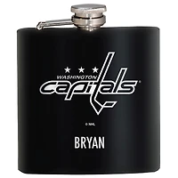 Black Washington Capitals 6oz. Personalized Stealth Hip Flask