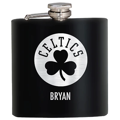 Black Boston Celtics 6oz. Personalized Stealth Hip Flask