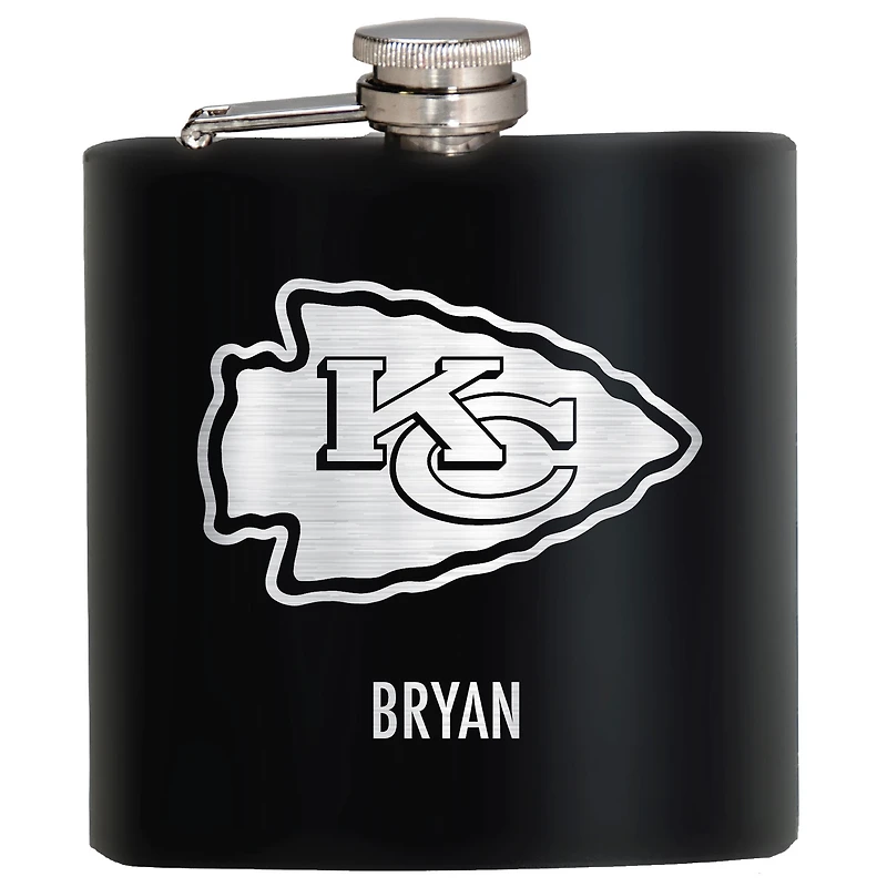 Black Kansas City Chiefs 6oz. Personalized Stealth Hip Flask