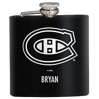 Black Montreal Canadiens 6oz. Personalized Stealth Hip Flask