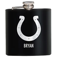 Black Indianapolis Colts 6oz. Personalized Stealth Hip Flask