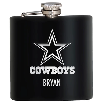 Black Dallas Cowboys 6oz. Personalized Stealth Hip Flask