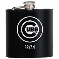 Black Chicago Cubs 6oz. Personalized Stealth Hip Flask