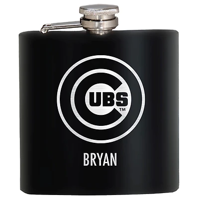 Black Chicago Cubs 6oz. Personalized Stealth Hip Flask
