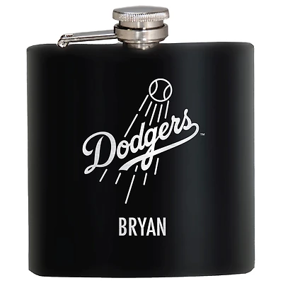 Black Los Angeles Dodgers 6oz. Personalized Stealth Hip Flask
