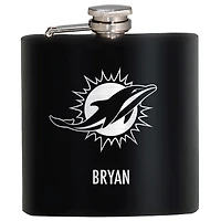 Black Miami Dolphins 6oz. Personalized Stealth Hip Flask