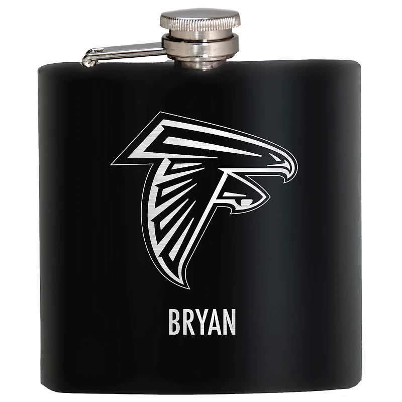 Black Atlanta Falcons 6oz. Personalized Stealth Hip Flask