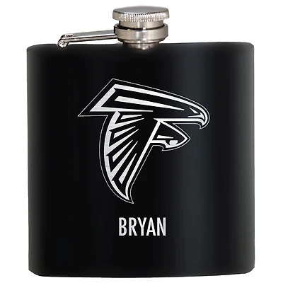 Black Atlanta Falcons 6oz. Personalized Stealth Hip Flask