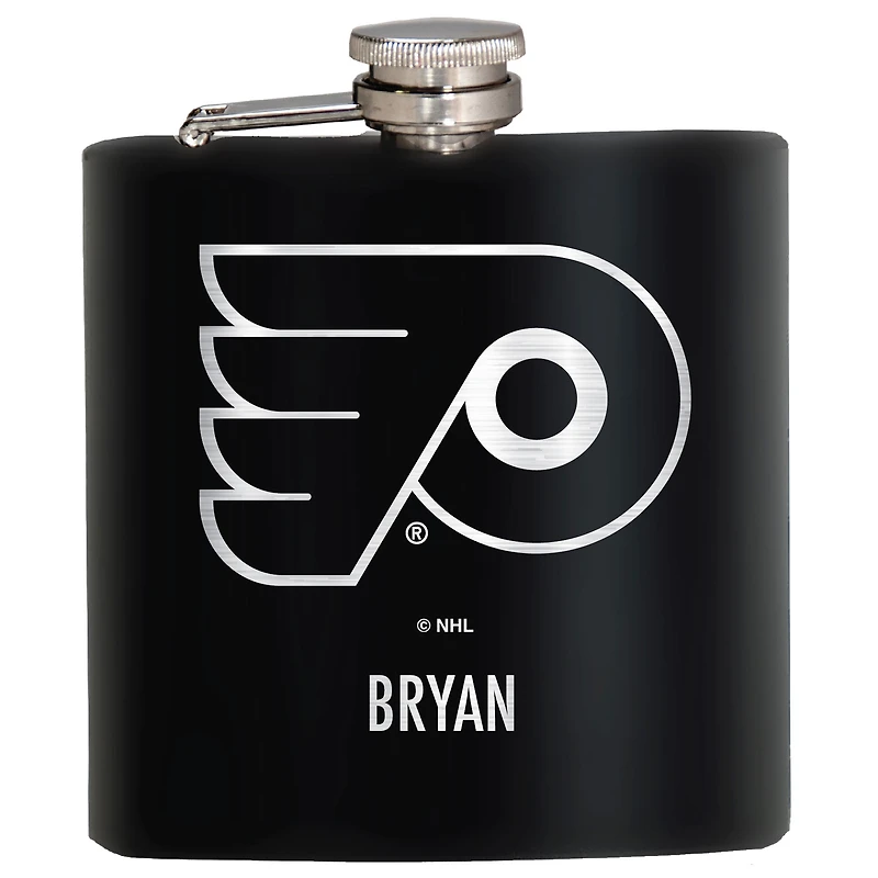 Black Philadelphia Flyers 6oz. Personalized Stealth Hip Flask