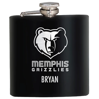 Black Memphis Grizzlies 6oz. Personalized Stealth Hip Flask