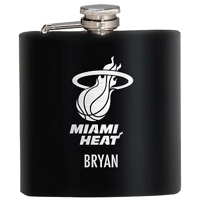 Black Miami Heat 6oz. Personalized Stealth Hip Flask