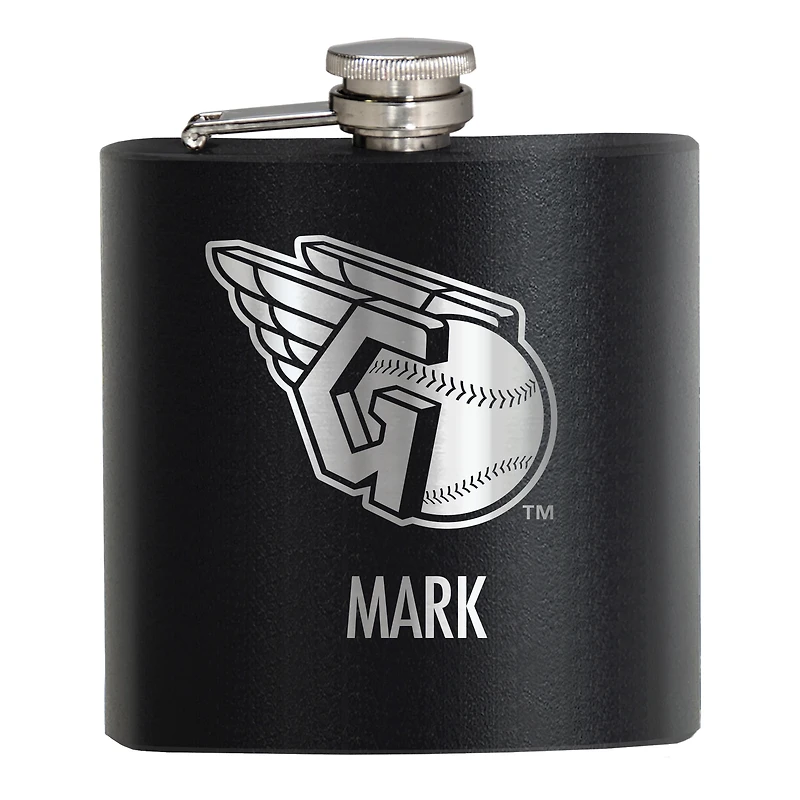Black Cleveland Indians 6oz. Personalized Stealth Hip Flask