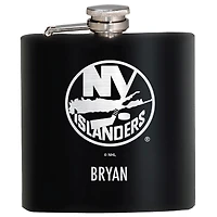 Black New York Islanders 6oz. Personalized Stealth Hip Flask
