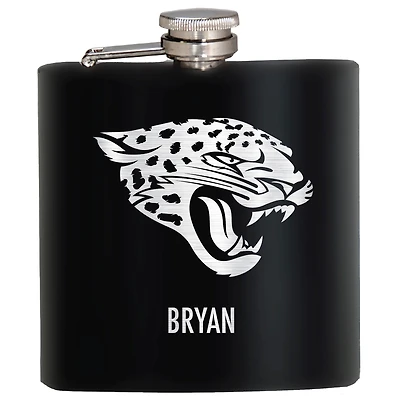 Black Jacksonville Jaguars 6oz. Personalized Stealth Hip Flask