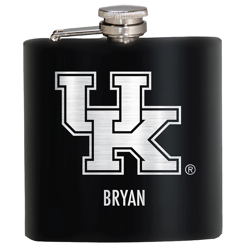 Black Kentucky Wildcats 6oz. Personalized Stealth Hip Flask