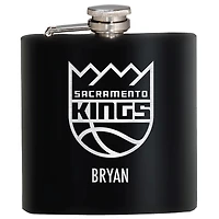 Black Sacramento Kings 6oz. Personalized Stealth Hip Flask