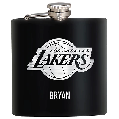 Black Los Angeles Lakers 6oz. Personalized Stealth Hip Flask