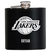 Black Los Angeles Lakers 6oz. Personalized Stealth Hip Flask