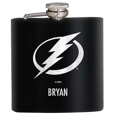 Black Tampa Bay Lightning 6oz. Personalized Stealth Hip Flask