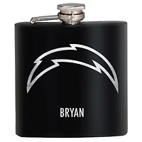 Black Los Angeles Chargers 6oz. Personalized Stealth Hip Flask